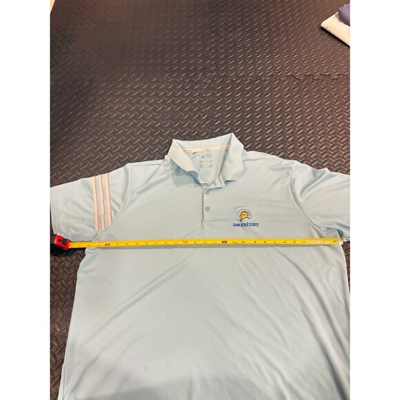 Rare Adidas Men Climacool San Jose State Spartans Polo Shirt Sz XXL Light Blue - Picture 4 of 7